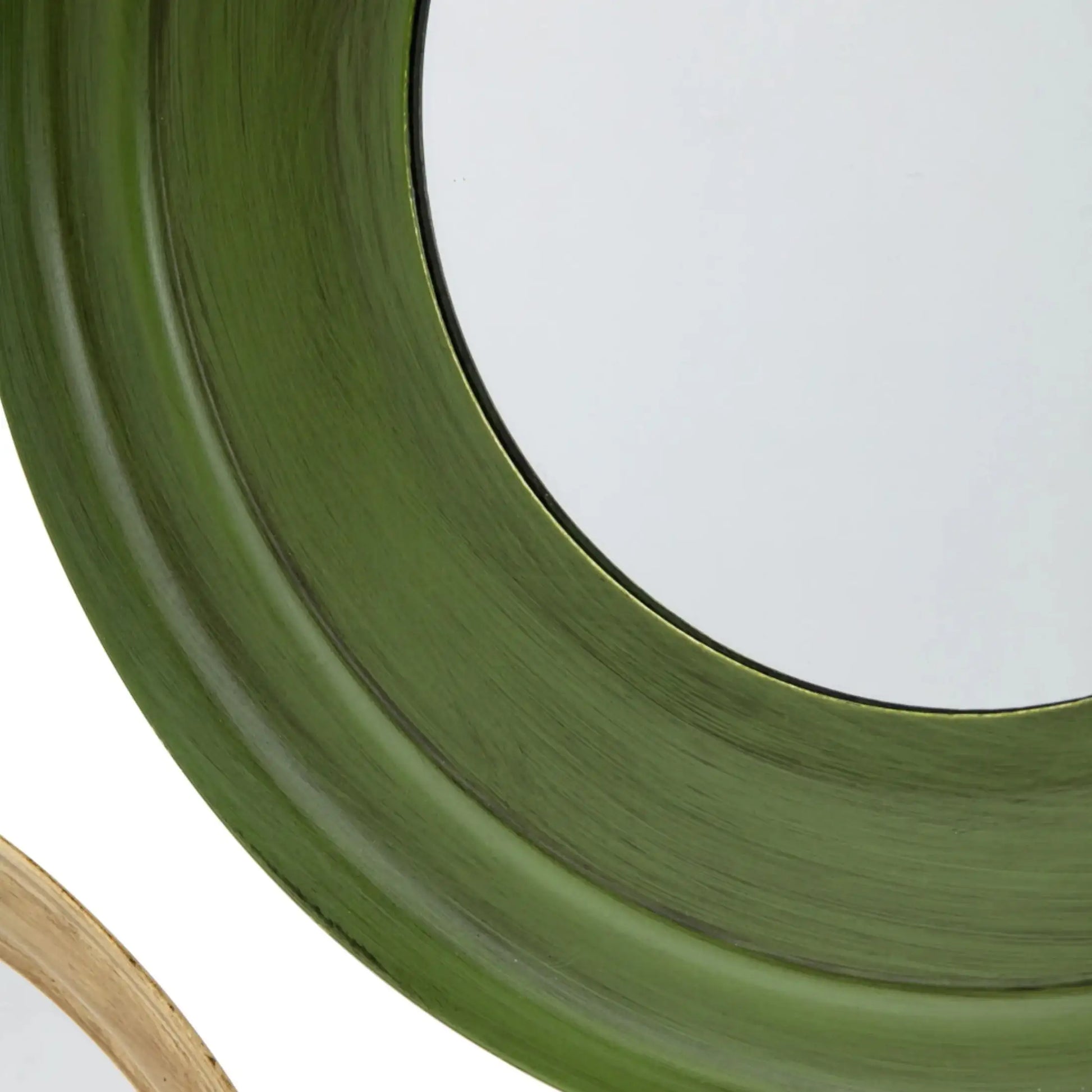 Close-up of a green circular object with a white background