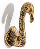 Set of 2 Antique Gold Flamingo Head Coat Hooks 1