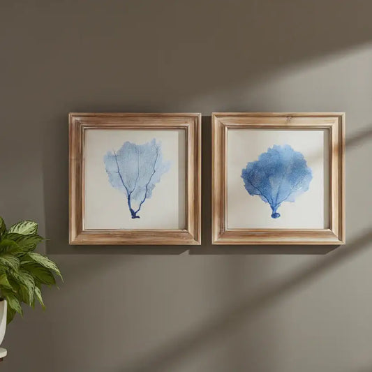 Vintage Framed Coral Illustrations - set of two