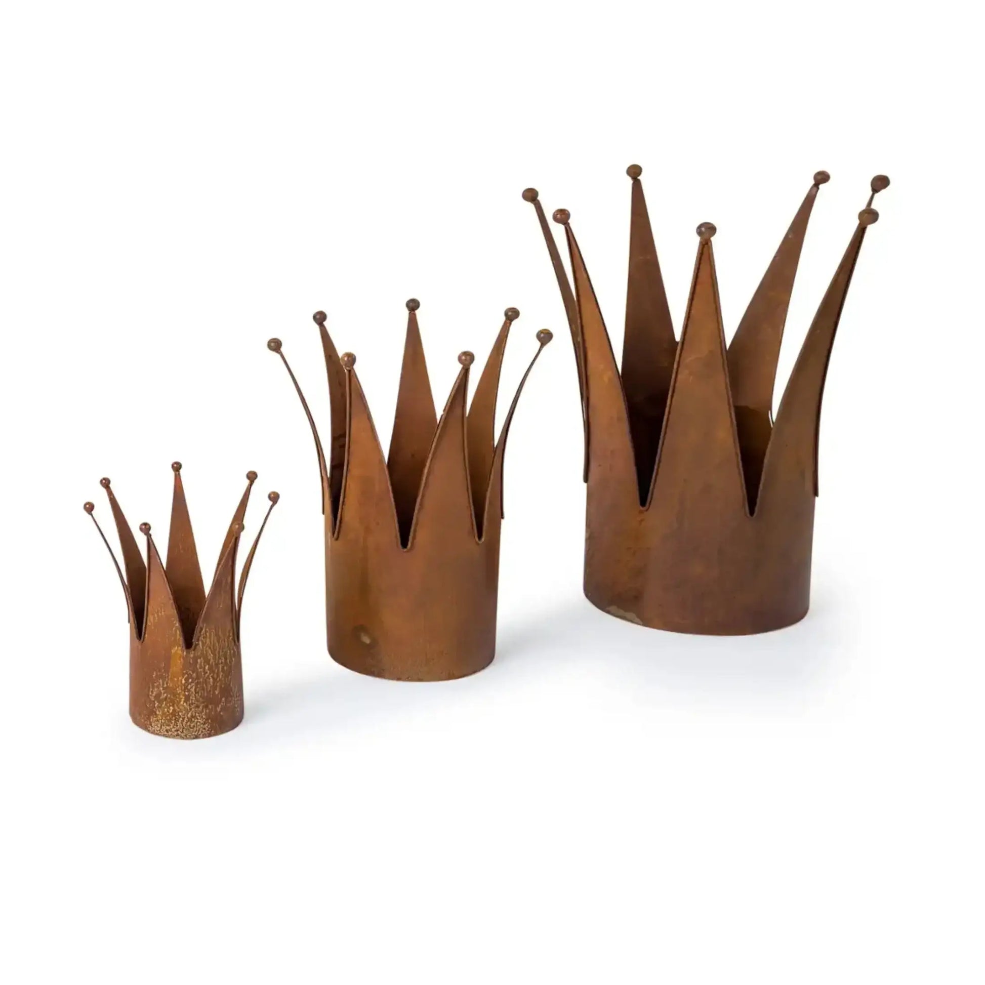 Set of 3 Rusty Crown Planters