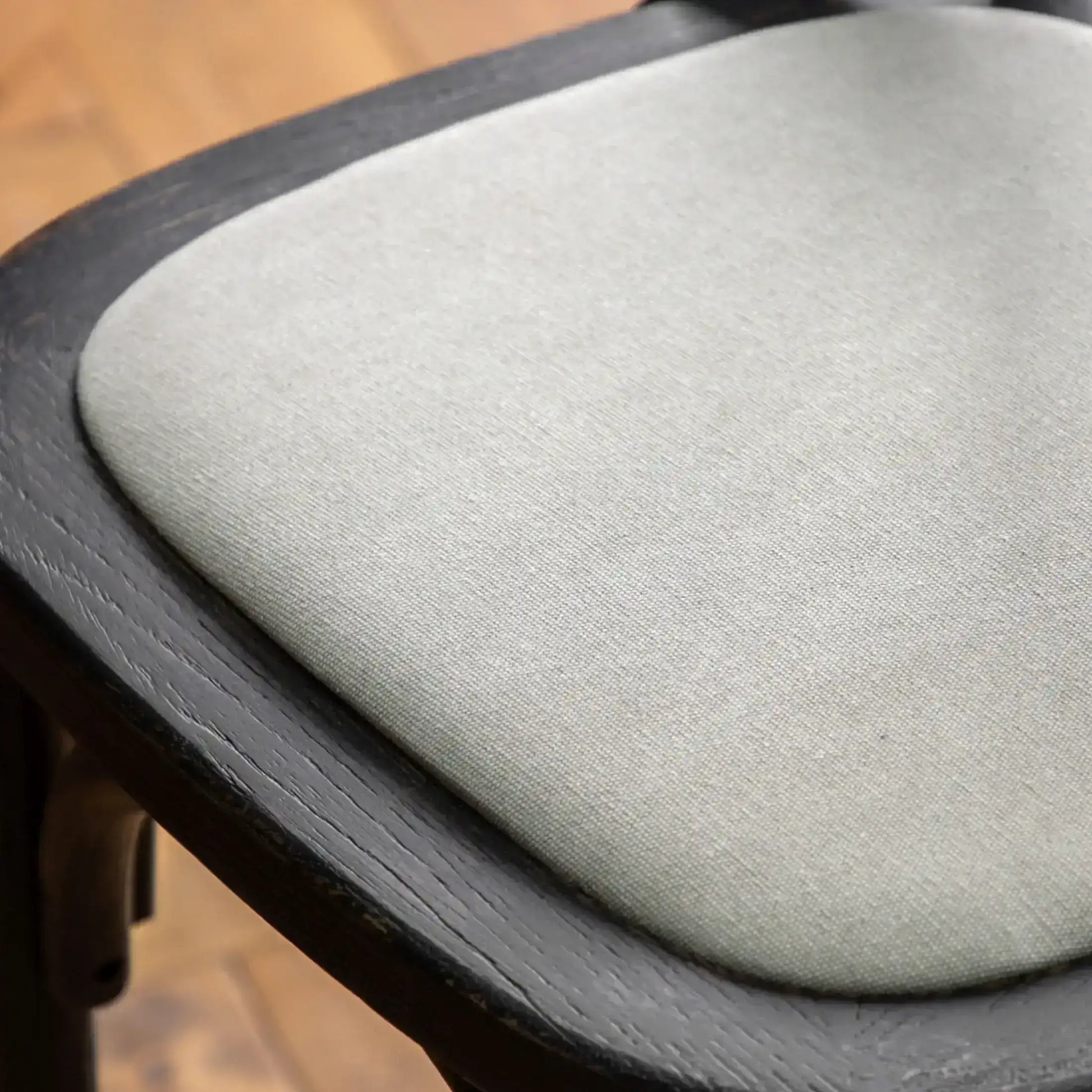 Set of Two Distressed Black Wood Cross Back Dining Chairs 22