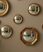 Setof12AntiqueBlackConvexFramedMirrors