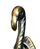 Set of 2 Antique Gold Flamingo Head Coat Hooks 6