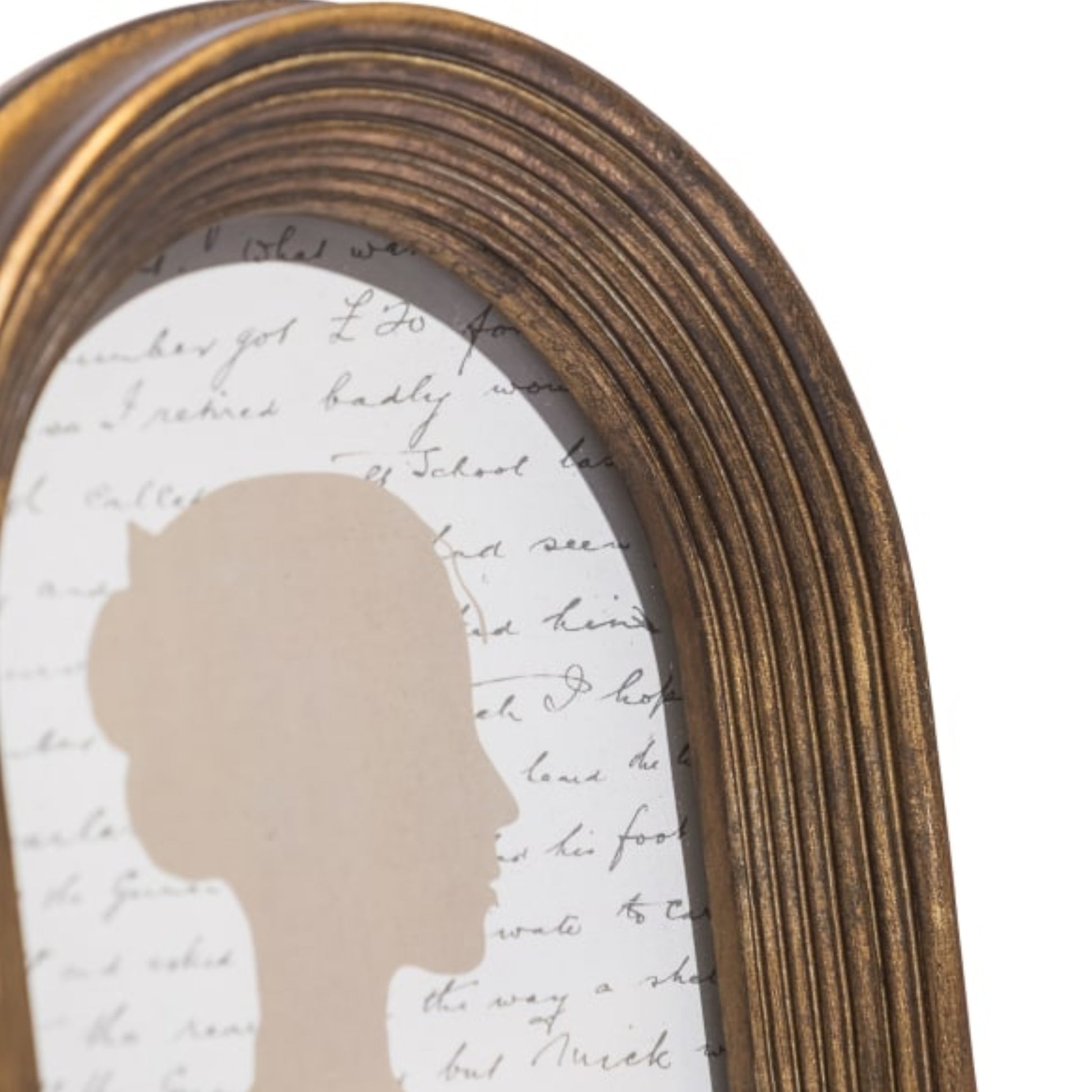 Wooden frame with silhouette and text background