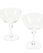 Set of 2 Etched Star Champagne Coupe Glasses 1