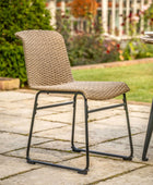 Set of 2 Faux Rattan Garden Dining Chairs 1