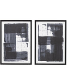 Set of 2 Framed Grayscale Abstract Prints 5