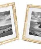 Set of 2 Gold Bamboo Photo Frames  - 5"x7"