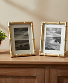 Set of 2 Gold Bamboo Photo Frames  - 5"x7"