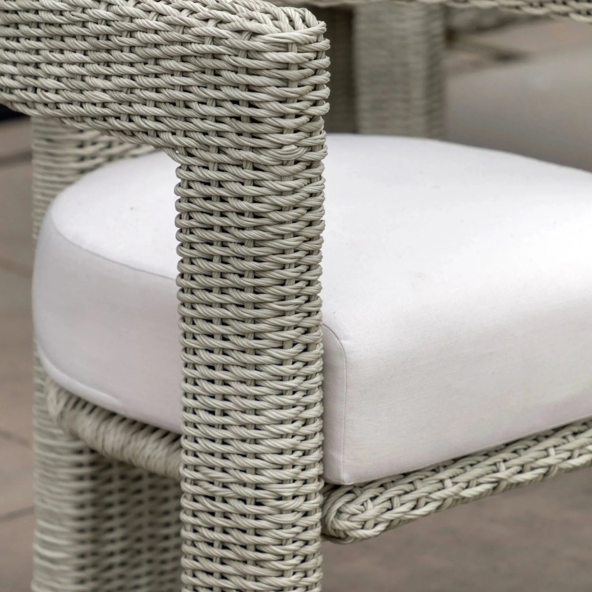 Set of 2 Grey Woven PE Wicker Arc Garden Chairs