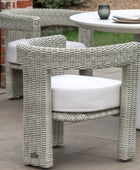 Set of 2 Grey Woven PE Wicker Arc Garden Chairs 1