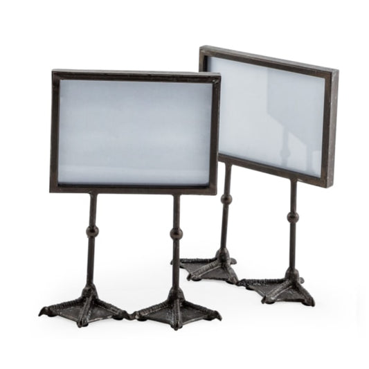 Set of 2 Landscape Antique Black Duck Feet Photo Frames 5"x7"