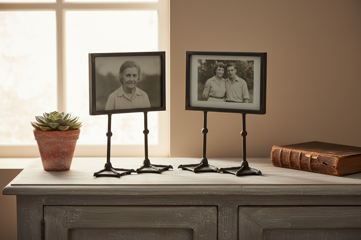 Set of 2 Landscape Antique Black Duck Feet Photo Frames 5"x7"