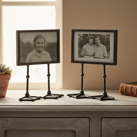 Set of 2 Landscape Antique Black Duck Feet Photo Frames 5"x7"