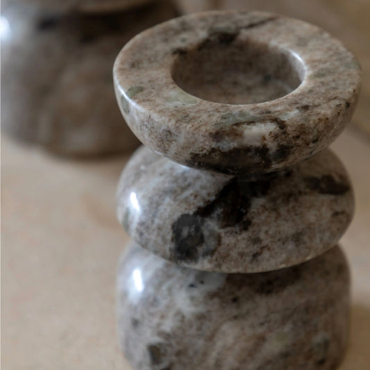 Set of 2 Marble Tea Light Holders