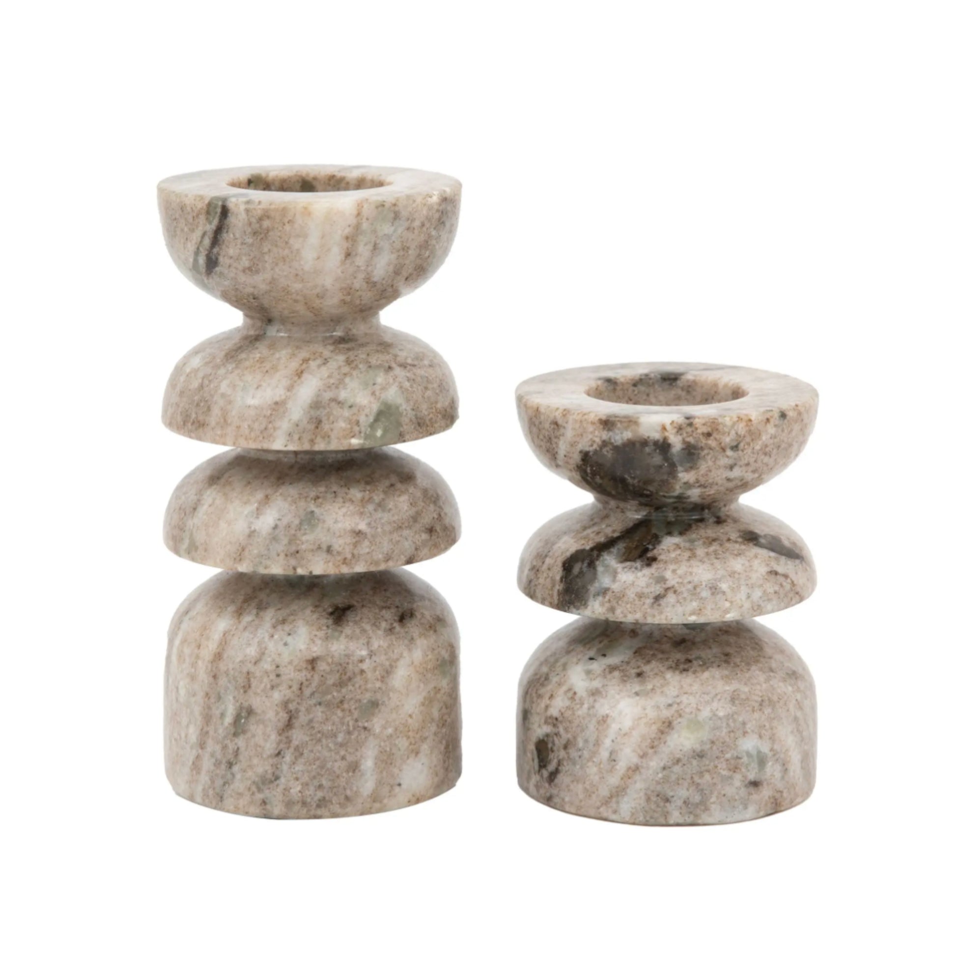 Set of 2 Marble Tea Light Holders 1