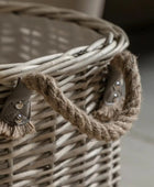 Set of 2 Natural Woven Wicker Baskets with Handles 1