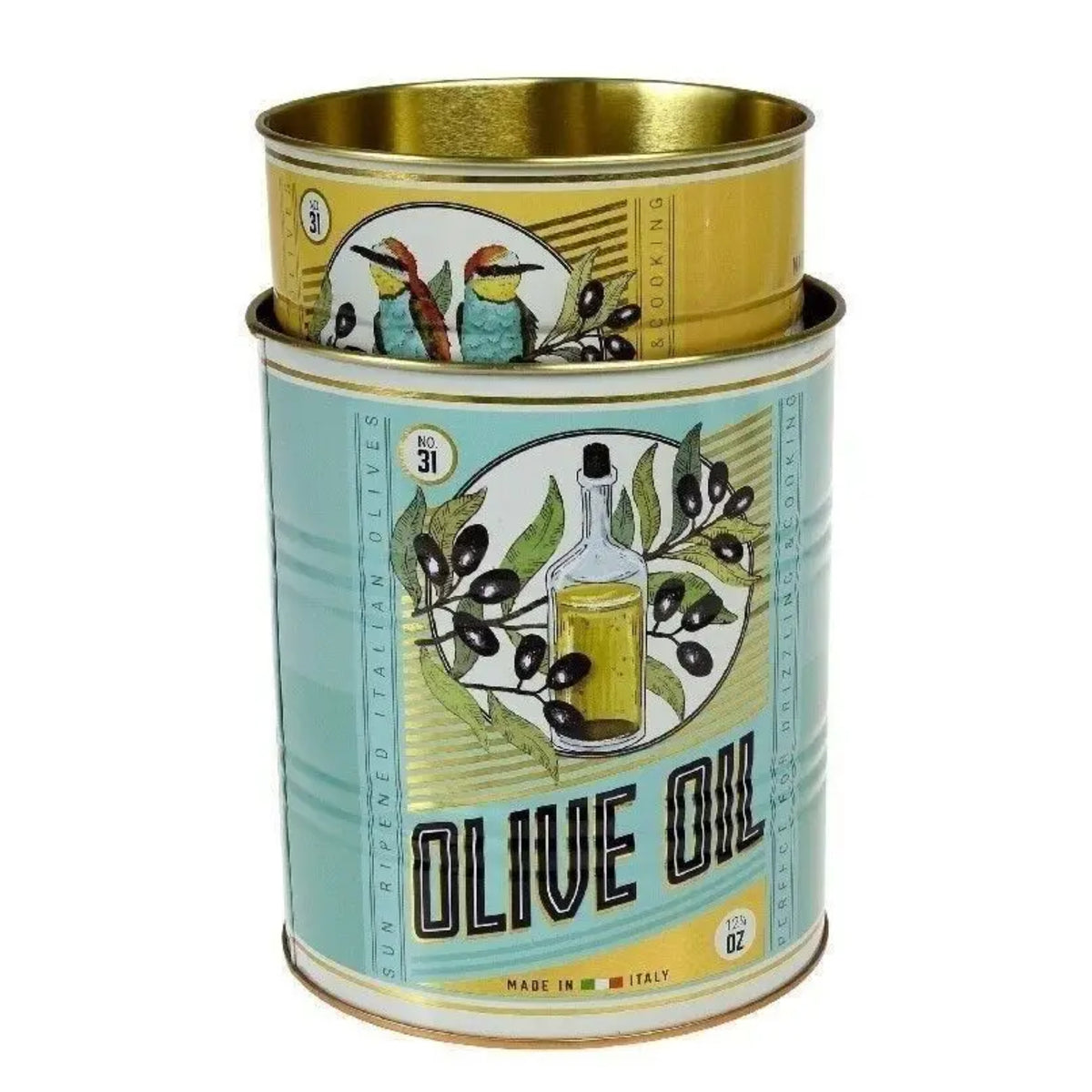 Set of 2 Olive Oil Storage Tins
