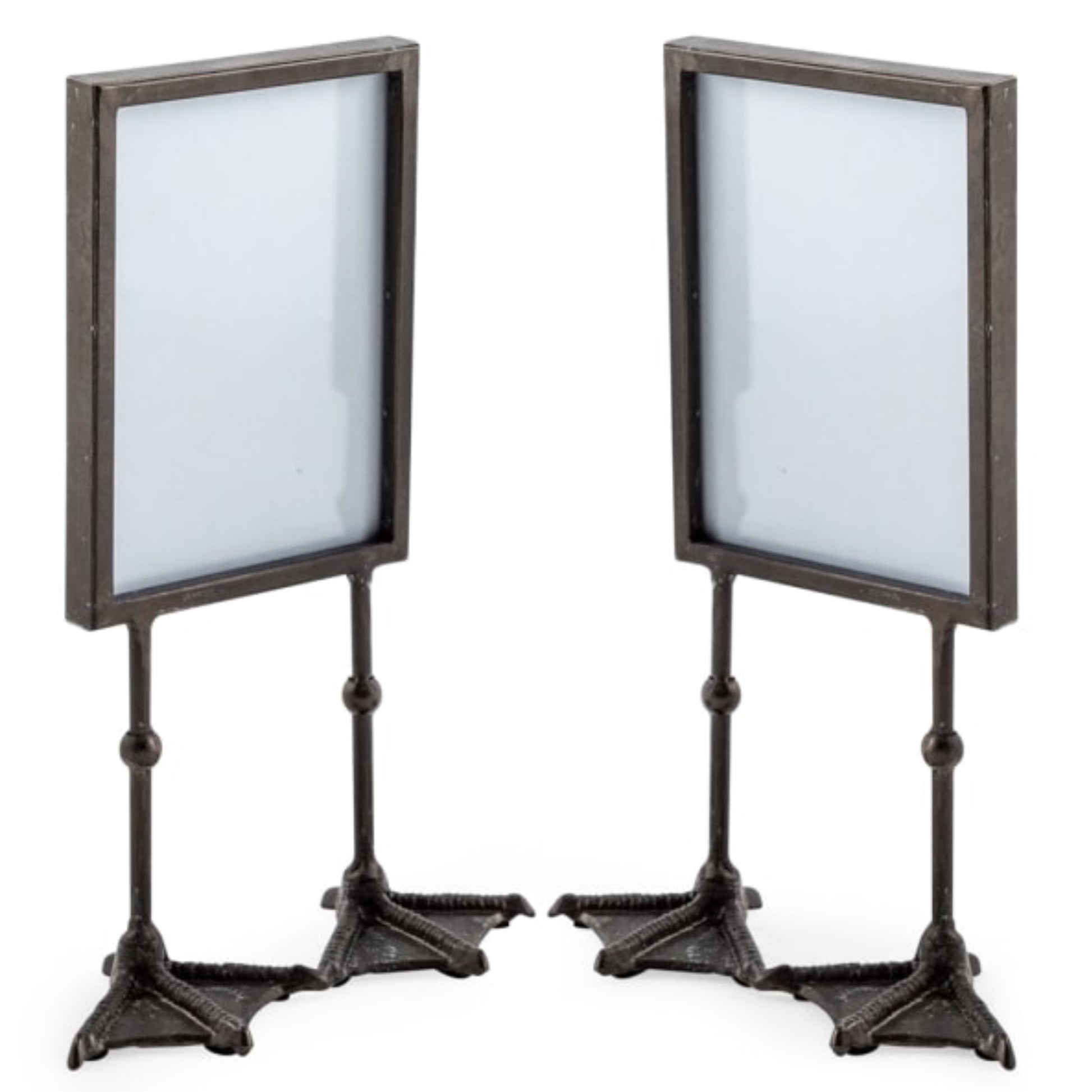Set of 2 Portrait Antique Black Duck Feet Photo Frames 5"x7"