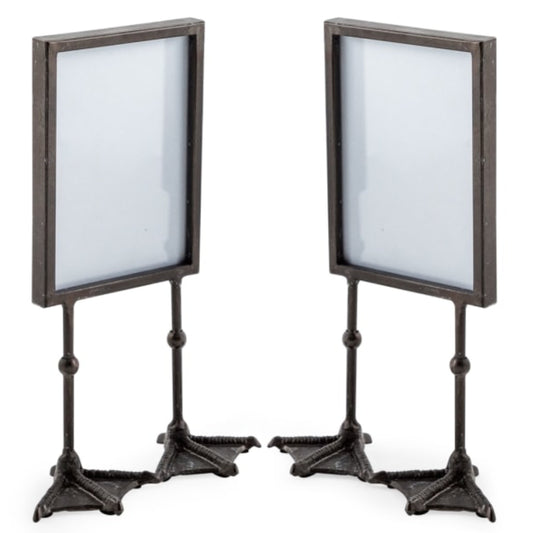 Set of 2 Portrait Antique Black Duck Feet Photo Frames 5"x7"