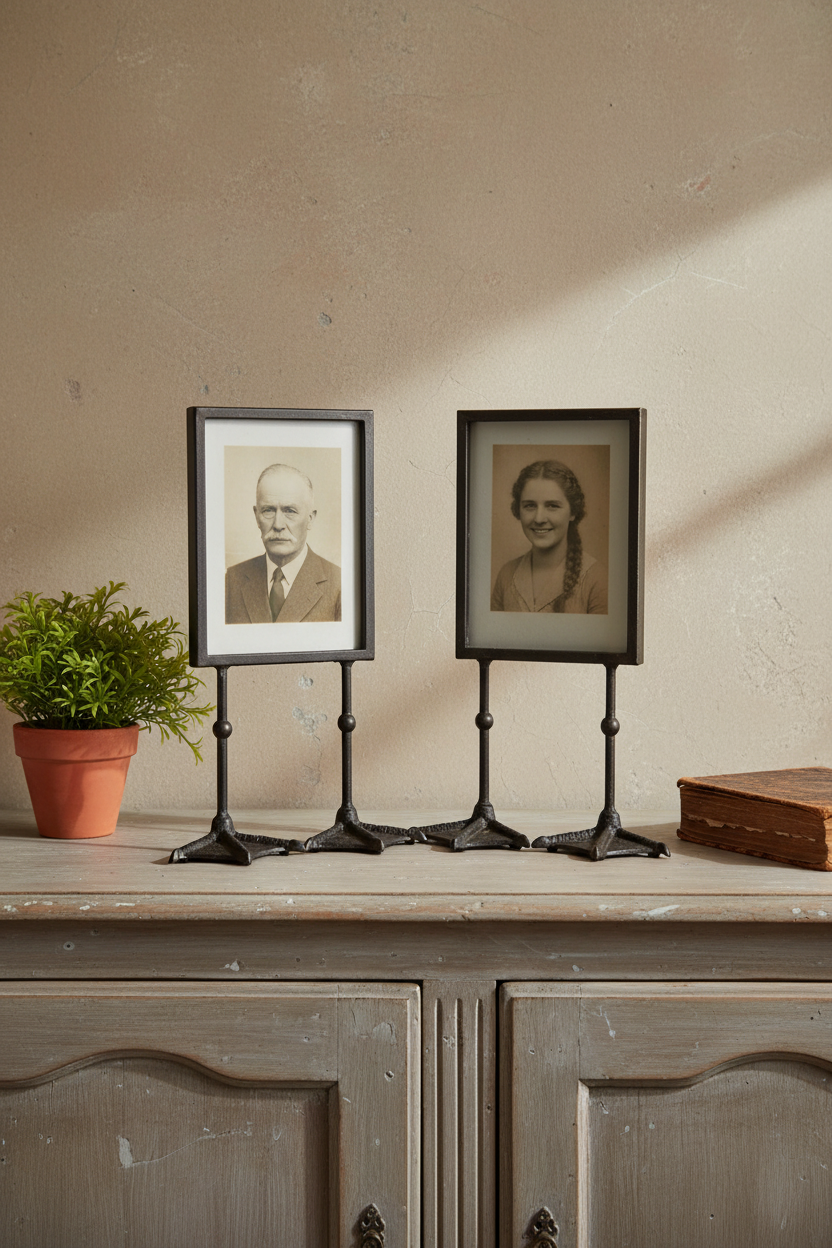 Set of 2 Portrait Antique Black Duck Feet Photo Frames 5"x7"