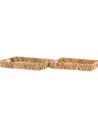 Two woven baskets on a white background