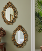 Set of 2 Vintage Gold Ornate Mirrors