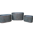Set of 3 Copper Tone Fluted Planters 5