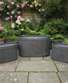 Set of 3 Copper Tone Fluted Planters 6