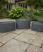 Set of 3 Copper Tone Fluted Planters