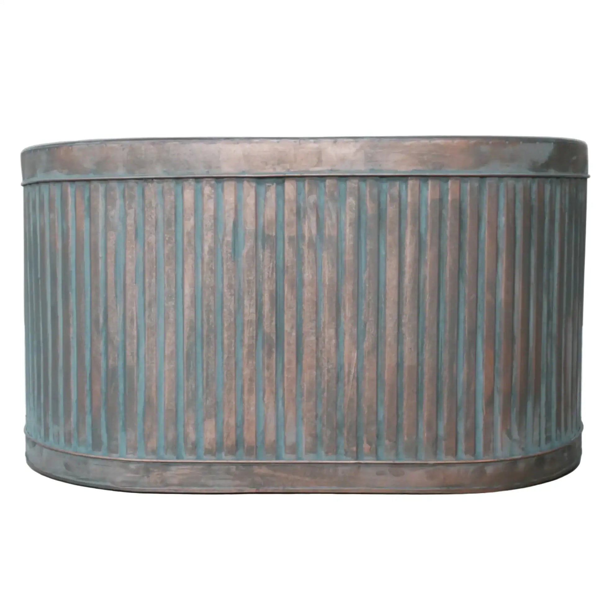 Set of 3 Copper Tone Fluted Planters 55
