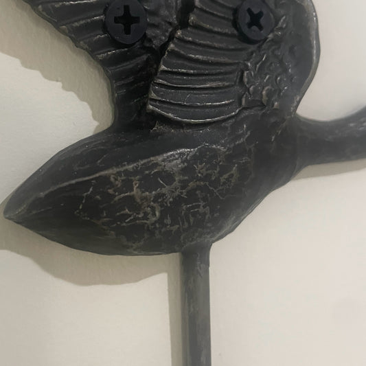 Set of 3 Distressed Black Flying Duck Wall Hooks 1