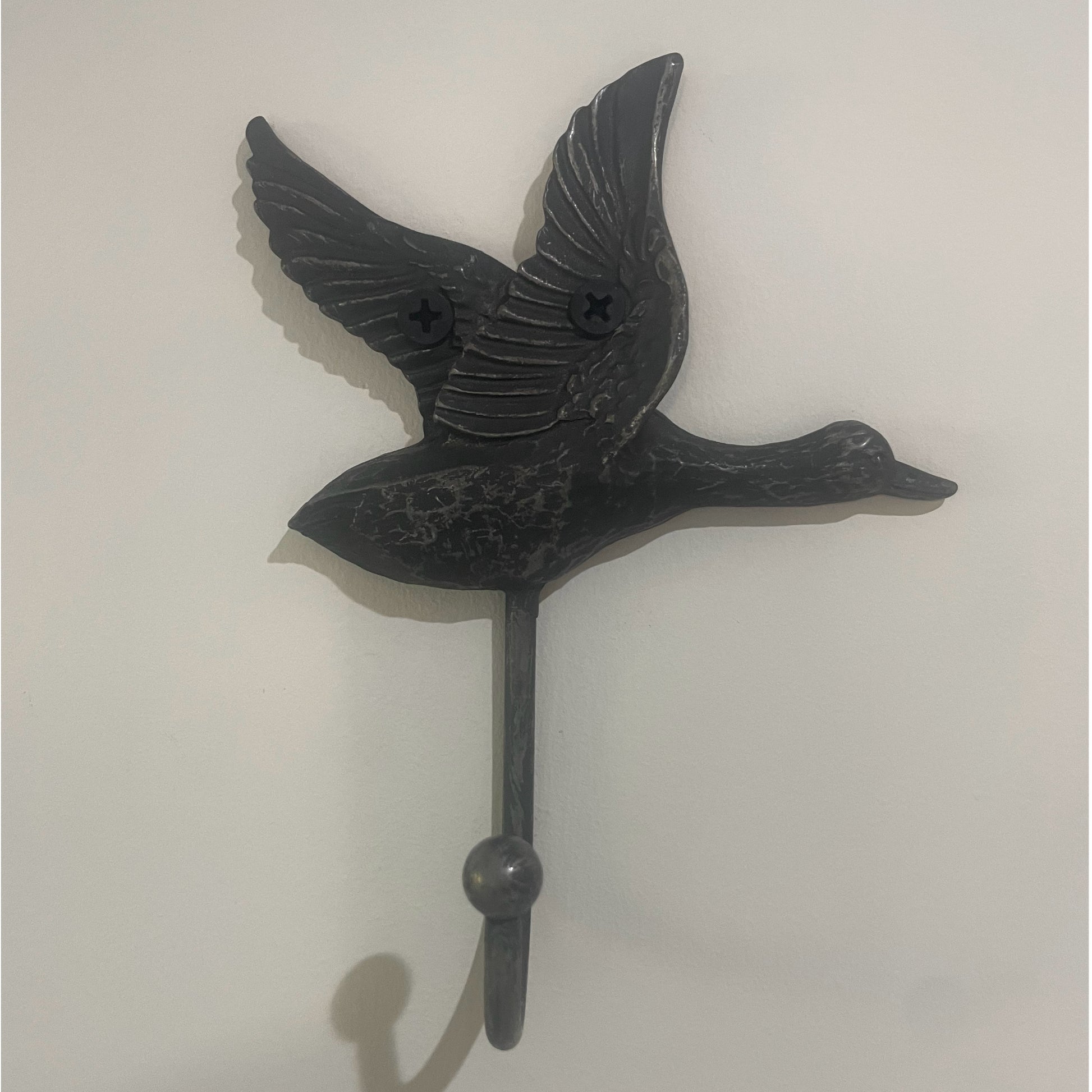 Set of 3 Distressed Black Flying Duck Wall Hooks 4