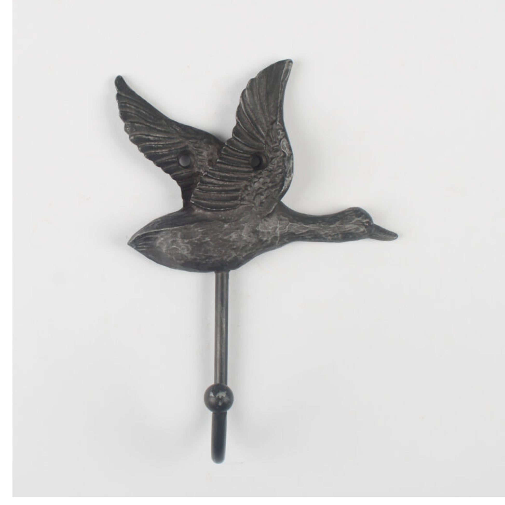 Set of 3 Distressed Black Flying Duck Wall Hooks 3