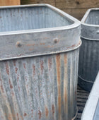 Set of 3 Distressed Square Ribbed Planters