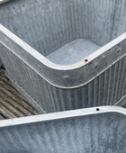 Set of 3 Distressed Square Ribbed Planters