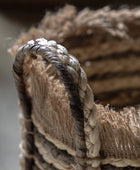 Set of 3 Fringed Brown Woven Storage Baskets