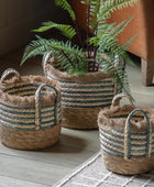 Set of 3 Fringed Woven Storage Baskets 3