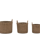 Set of 3 Hand Woven Willow Storage Baskets 3