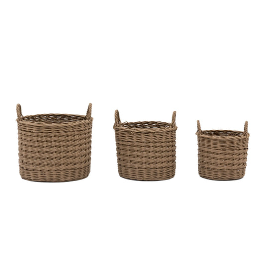 Set of 3 Hand Woven Willow Storage Baskets 3