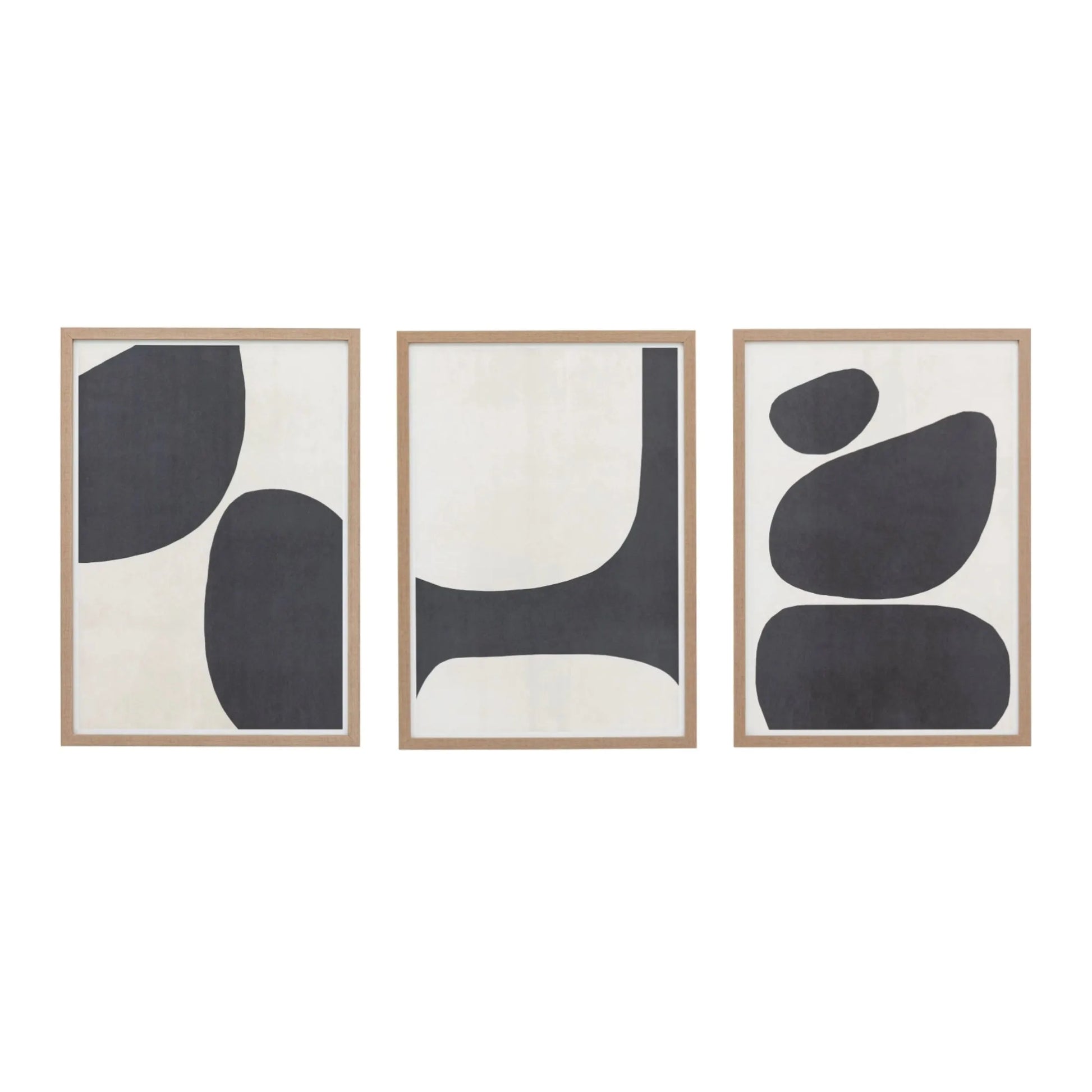 Set of 3 Organic Shapes Framed Canvases | Farthing  1