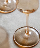 Set of 4 Amber Tone Flute Glasses