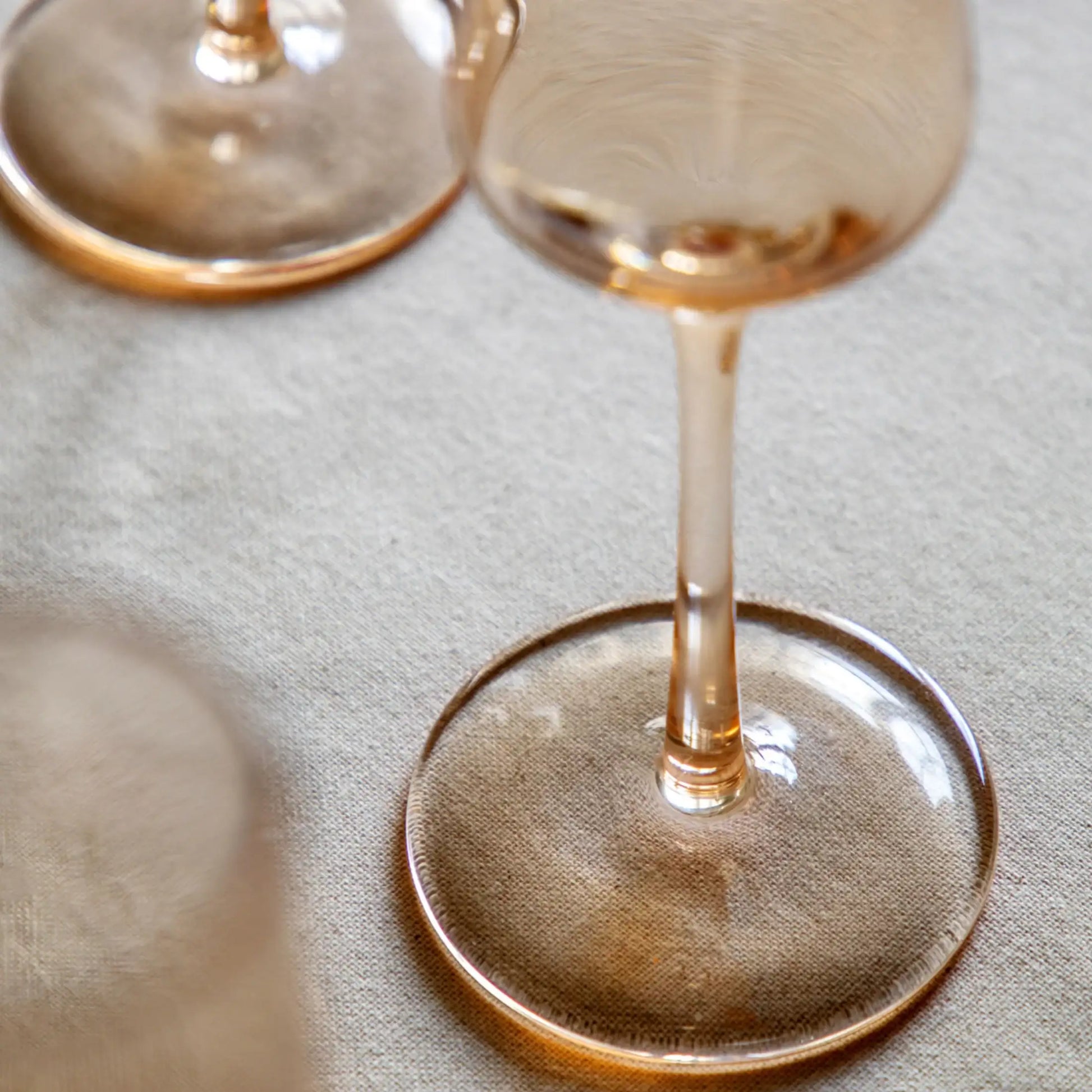 Set of 4 Amber Tone Flute Glasses