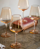 Set of 4 Amber Tone Wine Glasses