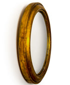 Set of 4 Antique Gold Round Convex Framed Mirrors