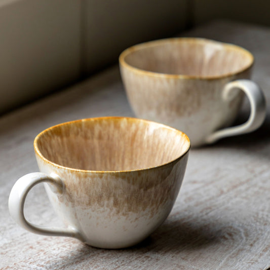 Set of 4 Camel Beige Organic Mugs