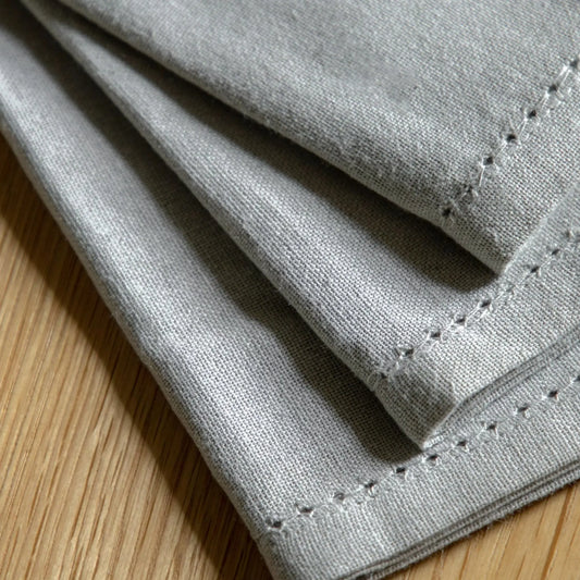 Set of 4 Dove Grey Cotton Napkins