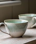 Set of 4 Duck Egg Blue Organic Mugs