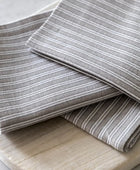 Set of 4 Grey Striped Cotton Napkins