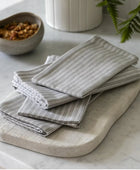 Set of 4 Grey Striped Cotton Napkins 4